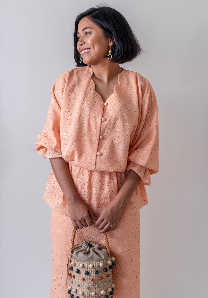Khalida Ladies in Peach Kastard