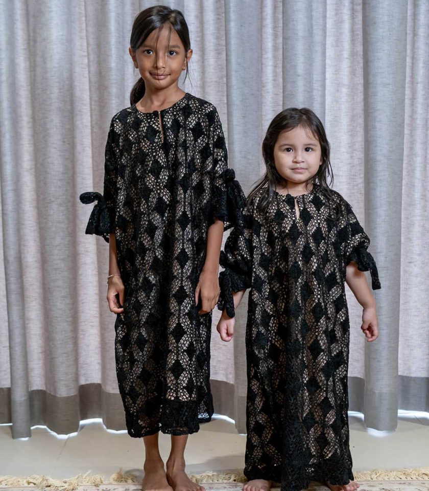 Elaiza Kaftan in Ebony with nude lining Girls