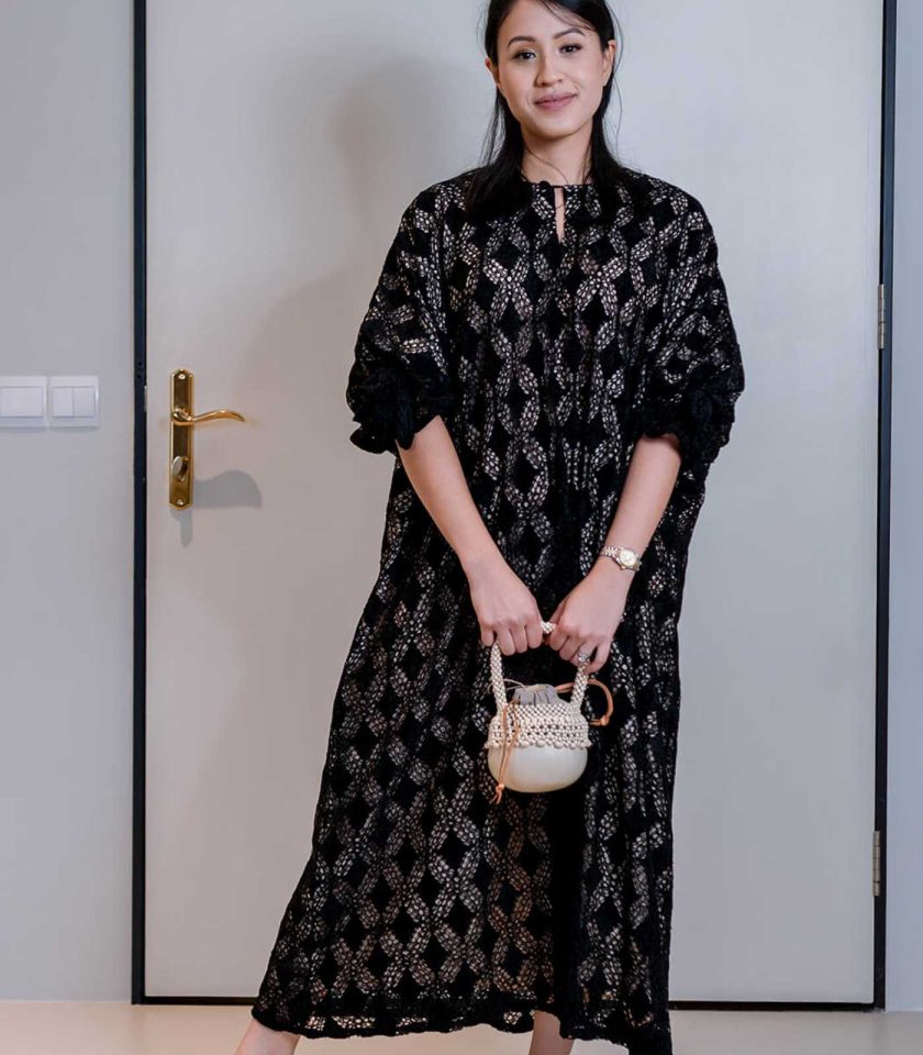 Elaiza Kaftan in Ebony with nude lining Woman