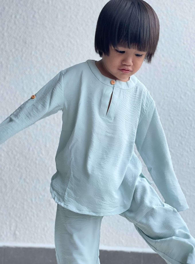 Baju Melayu Ali in Ice Teal