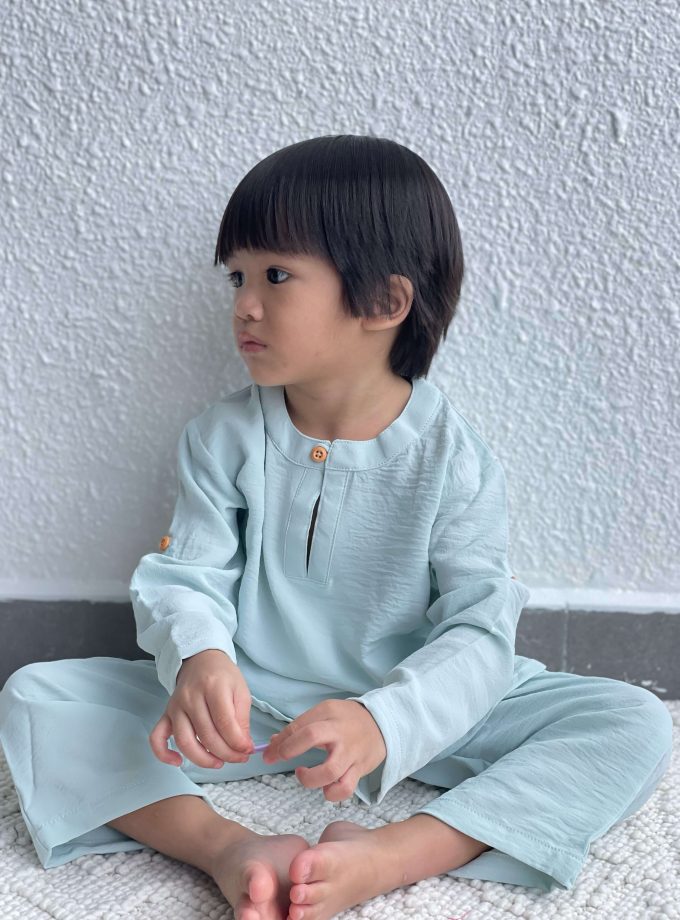 Baju Melayu Ali in Ice Teal