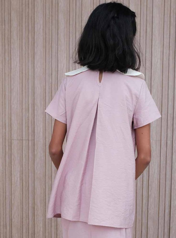 Na-ri Embroidery Collar in Dusty Pink