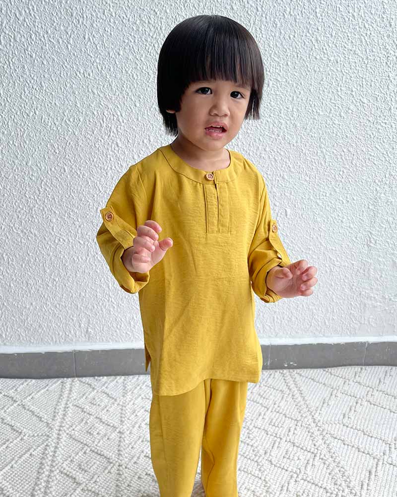 Baju Melayu Ali in Mustard Yellow - Image 2