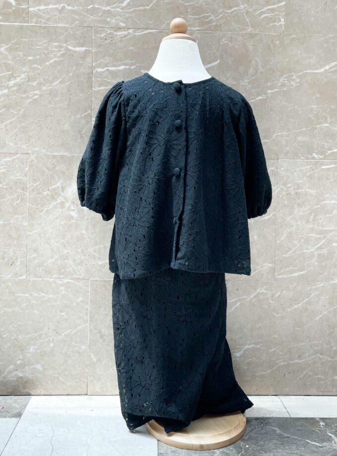 Bahiya Kurung Girls in Jet Black