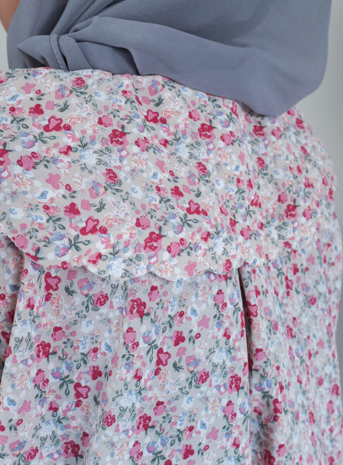 Kasumi Floral Scallop Collar Kurung in Pink Lemonade