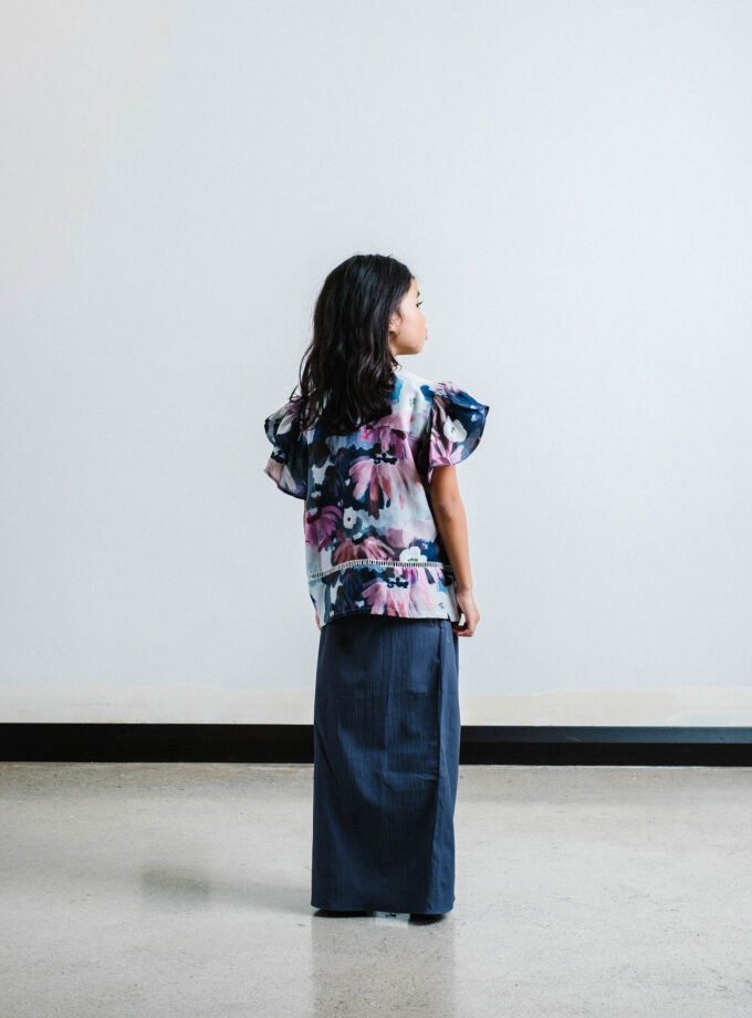 Rei Kurung Girls in Charcoal