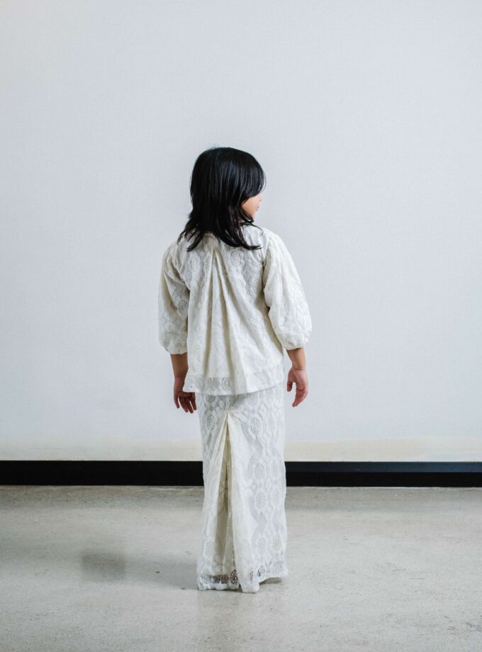 Miyu Kurung Kids in White