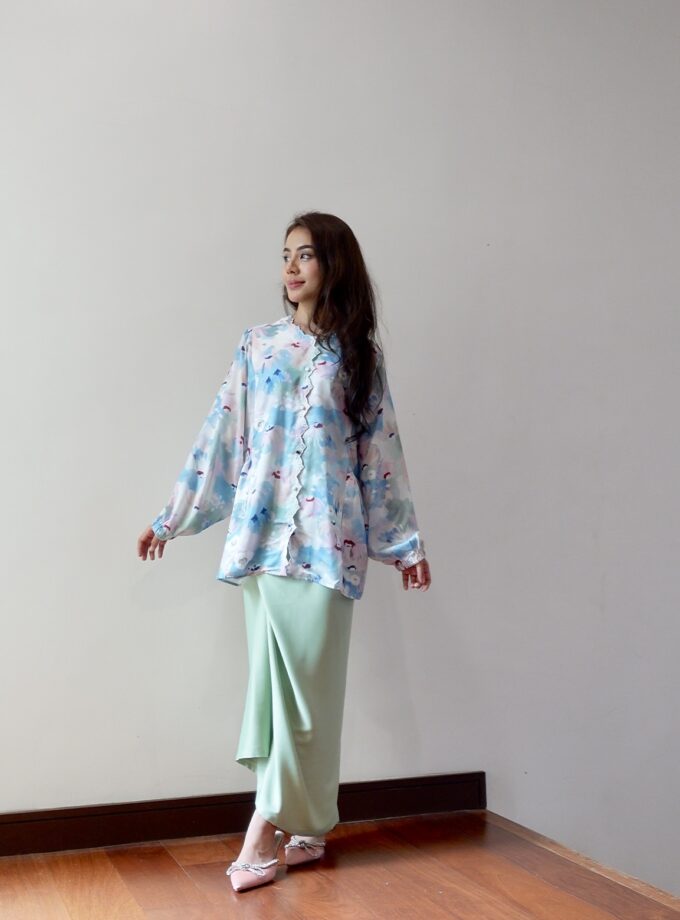 Minsoo Batwing for Women TOP ONLY in Blue Floral