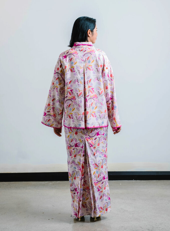 Meeko Kimono Kurung Women in Candy Pink
