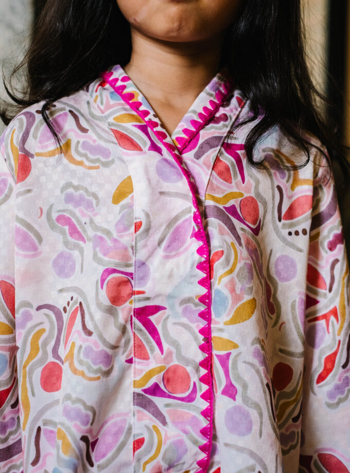 Meeko Kimono Kurung Kids in Candy Pink