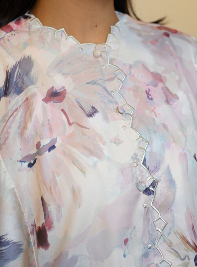 Minsoo Batwing for Women TOP ONLY in Floral Beige
