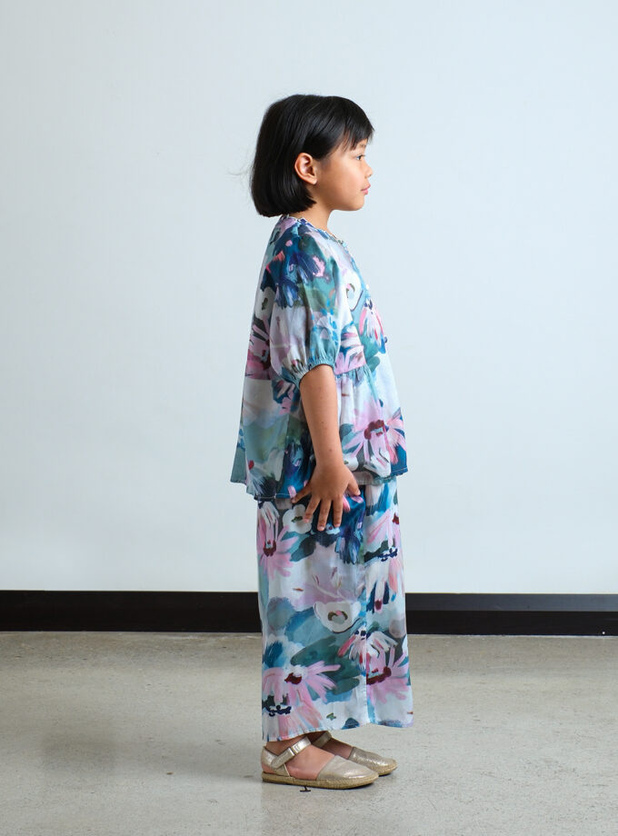 Minsoo Batwing for Girls in Green Floral