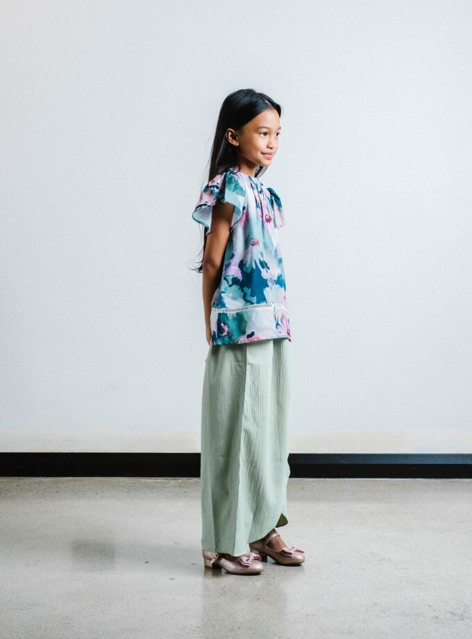 Rei Kurung Girls in Green Tea