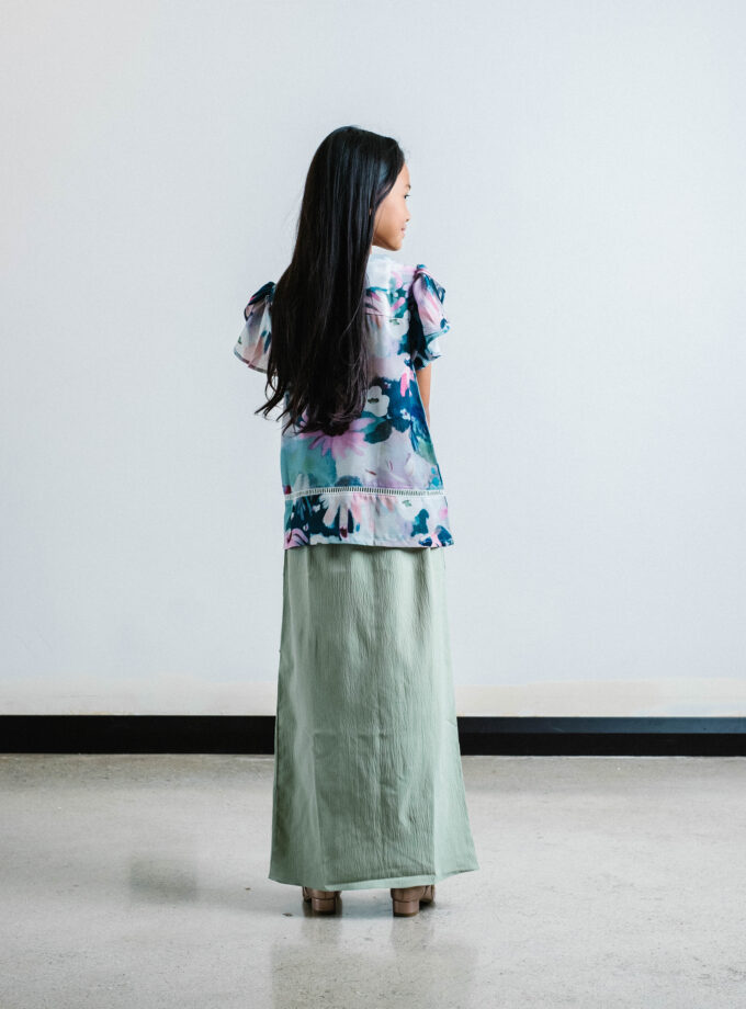 Rei Kurung Girls in Green Tea