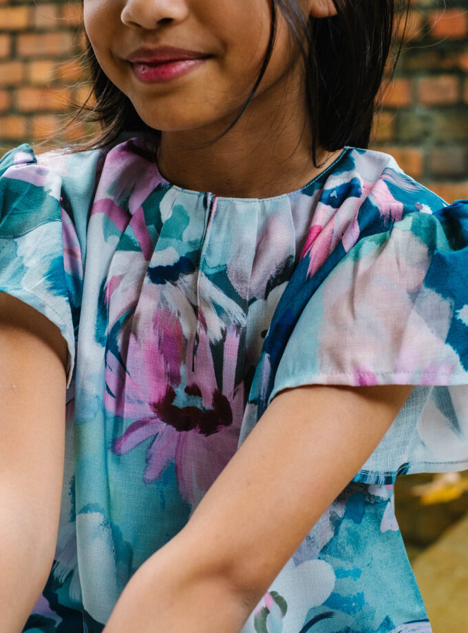 Rei Kurung Girls in Green Tea