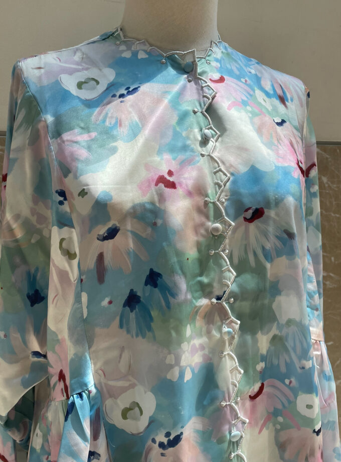 Minsoo Batwing for Women TOP ONLY in Blue Floral