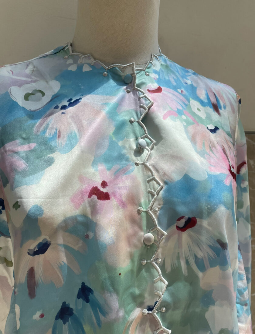 Minsoo Batwing for Women TOP ONLY in Blue Floral