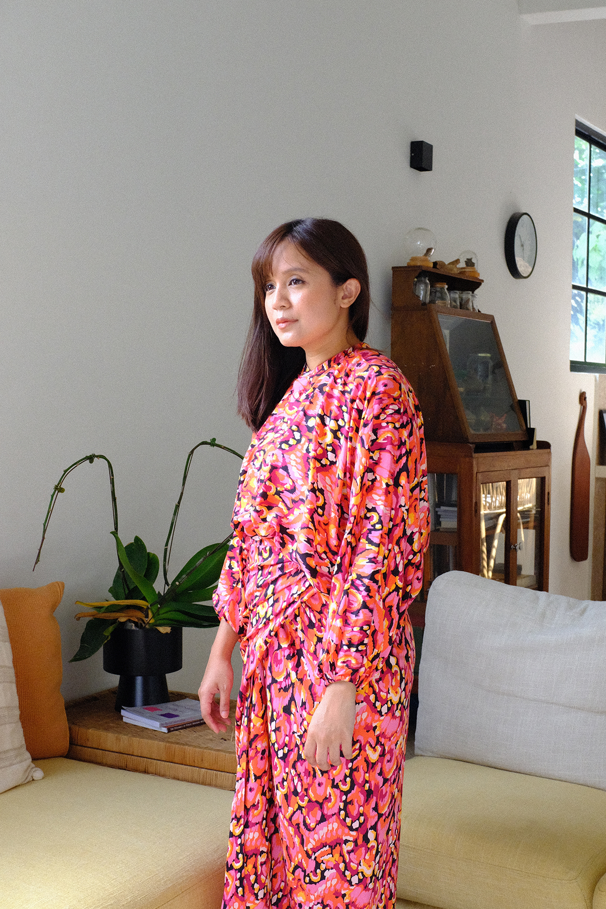 Lea Kurung Set in Red Ikat Print