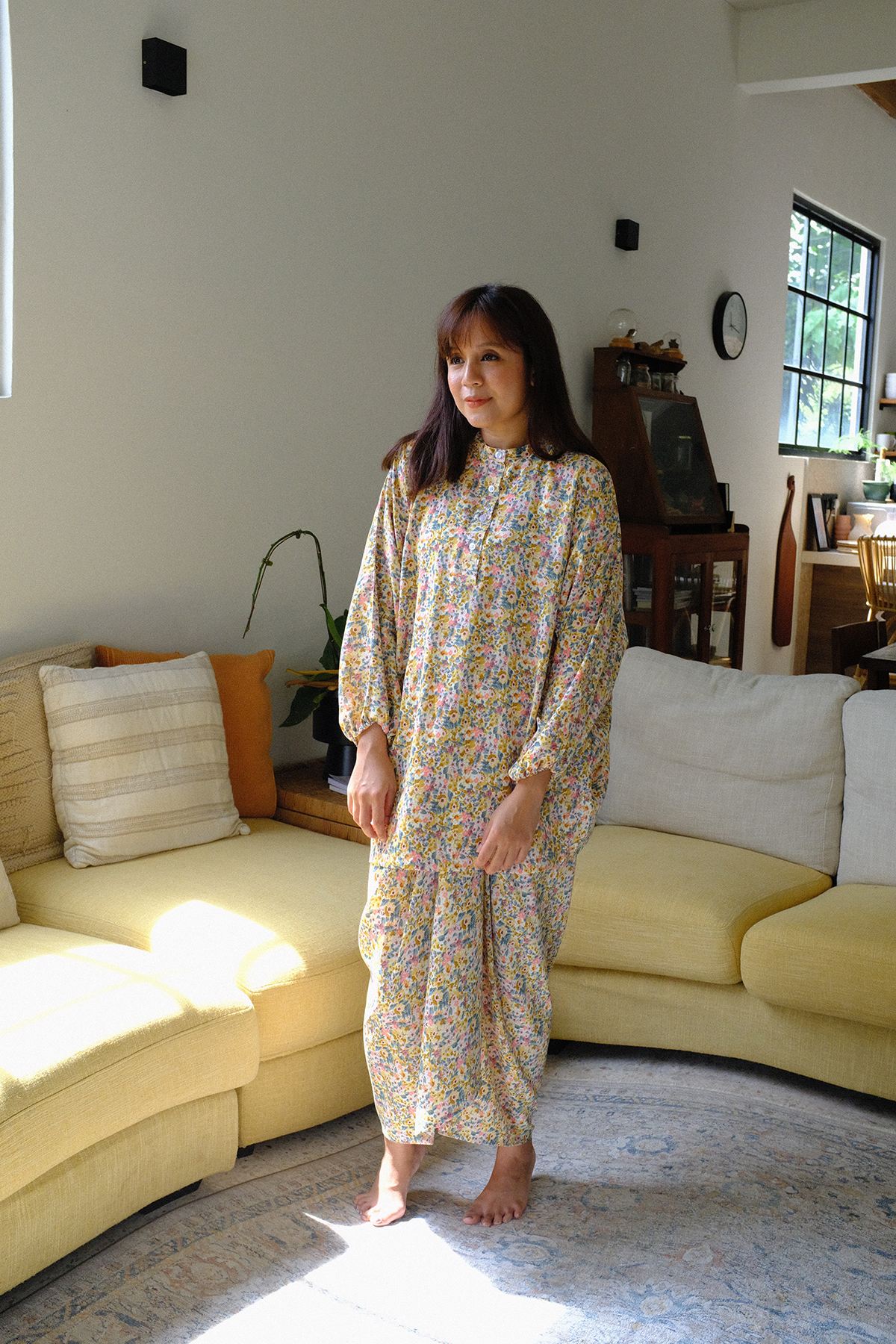 Lea Kurung Set in Hana Yellow Floral
