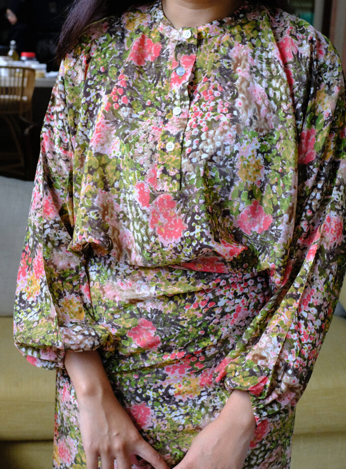 Lea Kurung Set in Green Floral