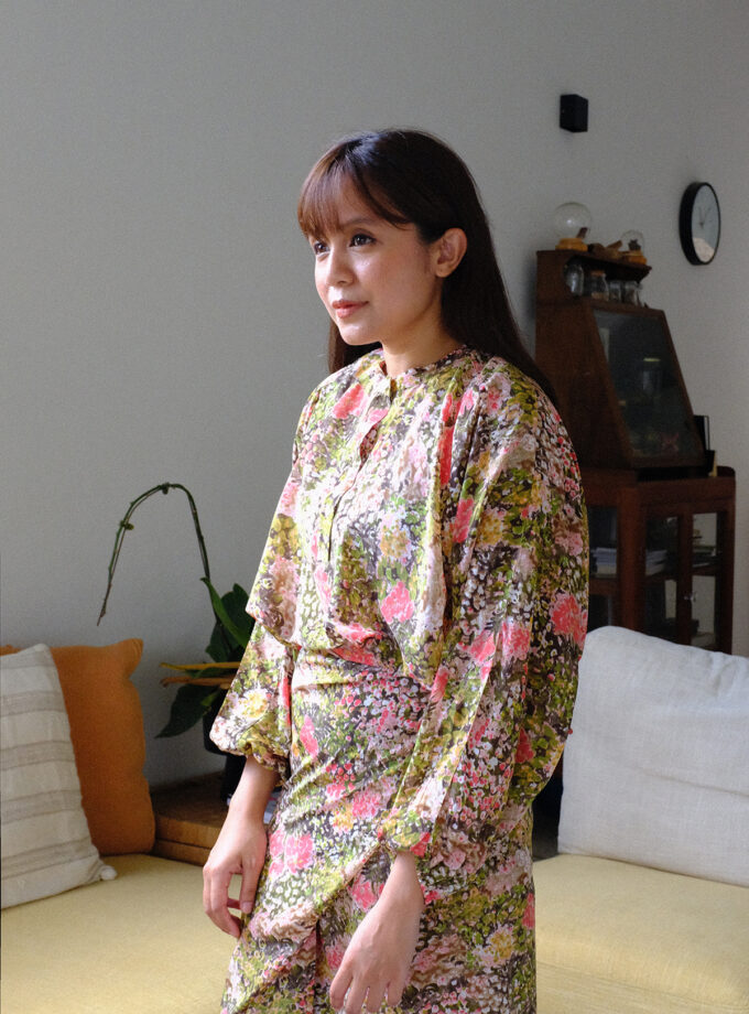Lea Kurung Set in Green Floral
