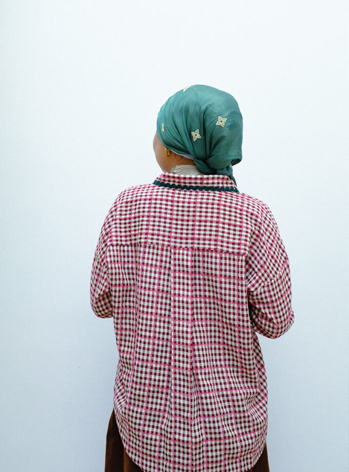 Elsie Wavy Shirt in Gingham Wild Plum