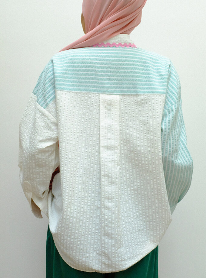 Charlie Wavy Shirt in White Tiffany
