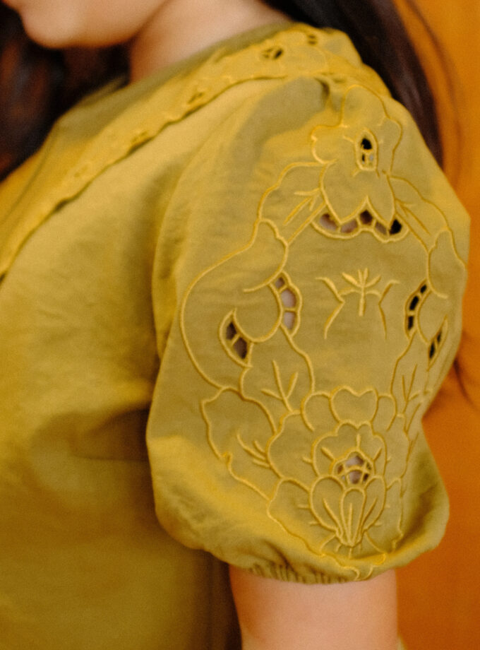 Mio Lace Girls in Olive Brown