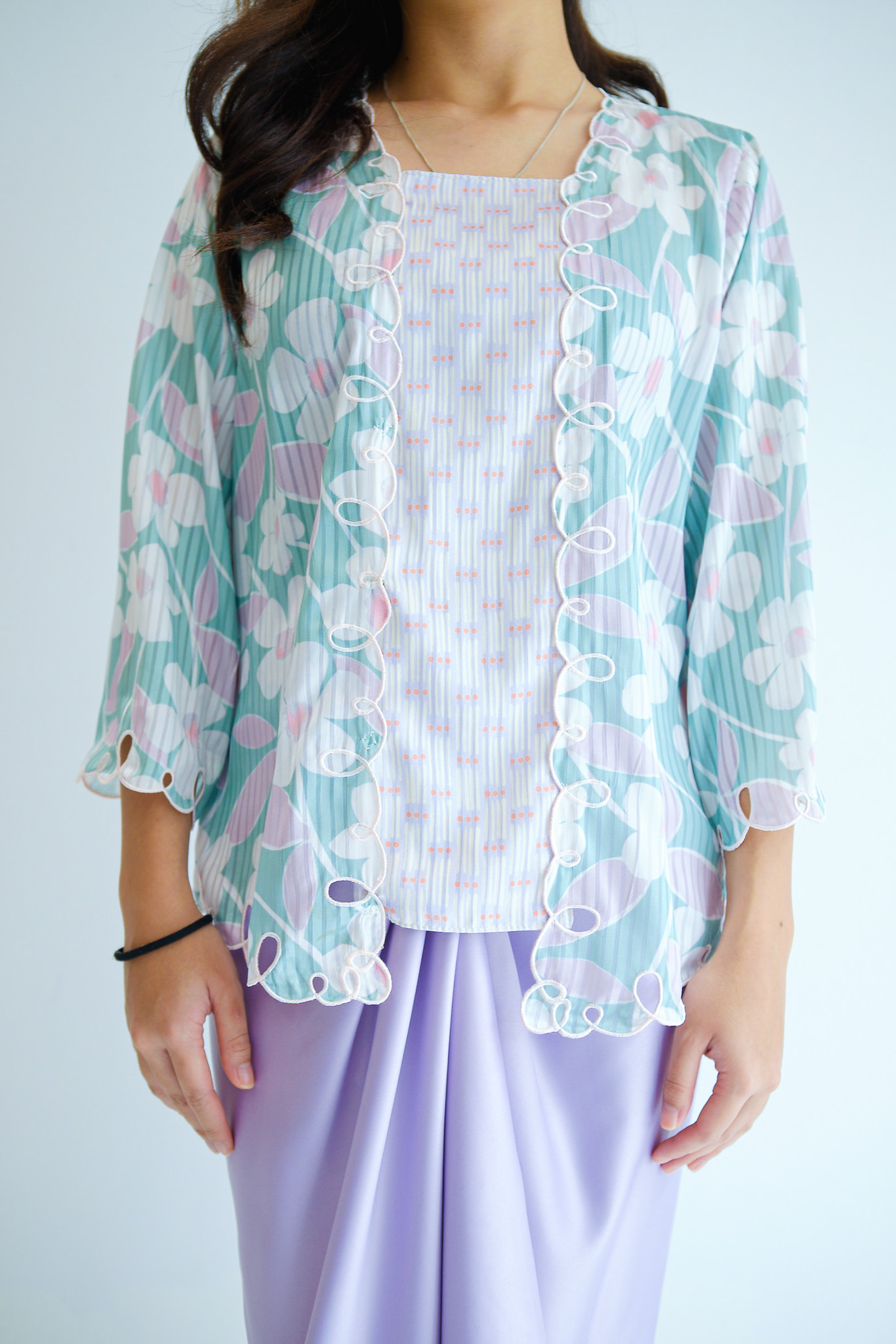 [TOP Only] Sakura Kebaya Women in Pistachio - Image 2