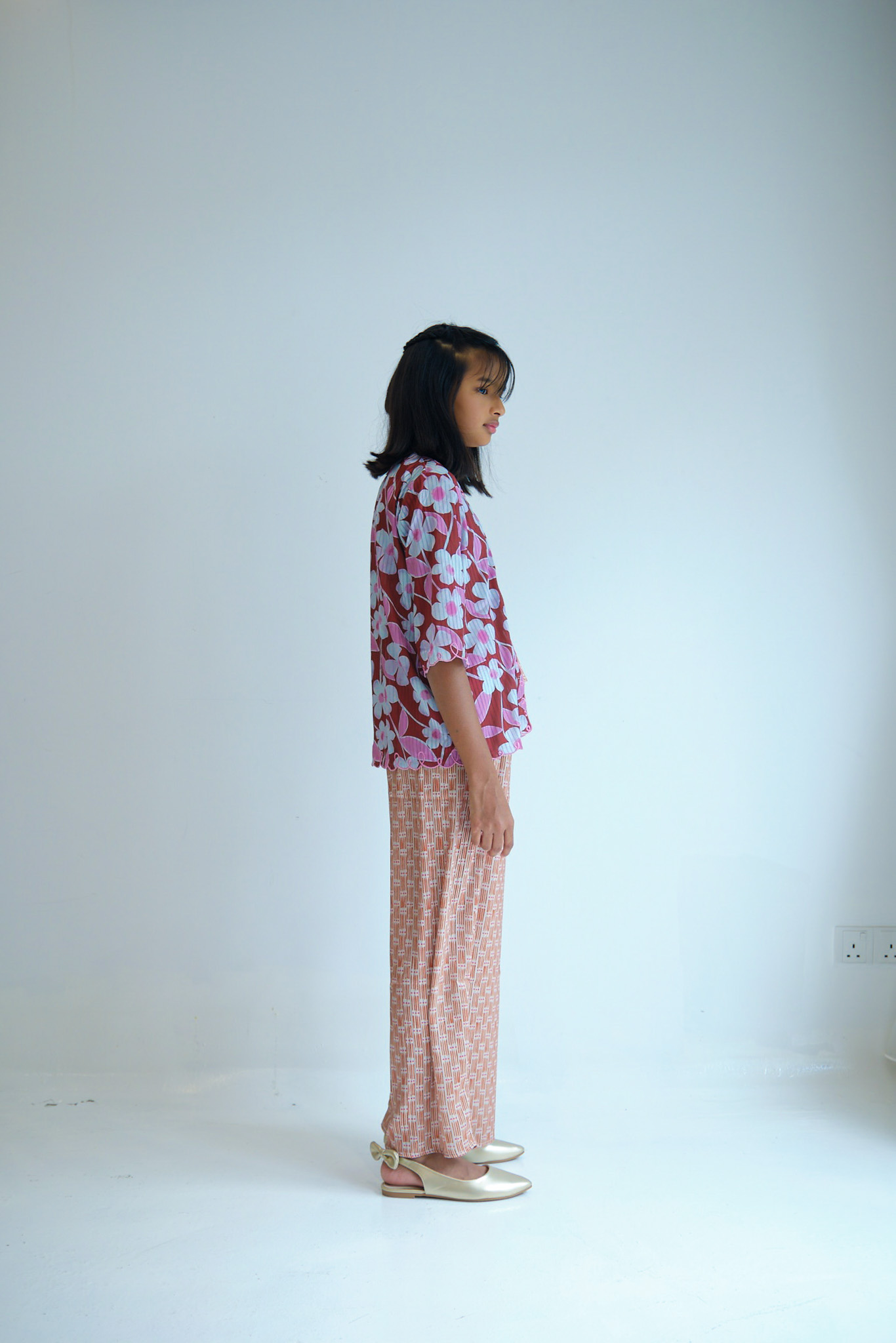 Sakura Kebaya Kids Set in Ruby Red