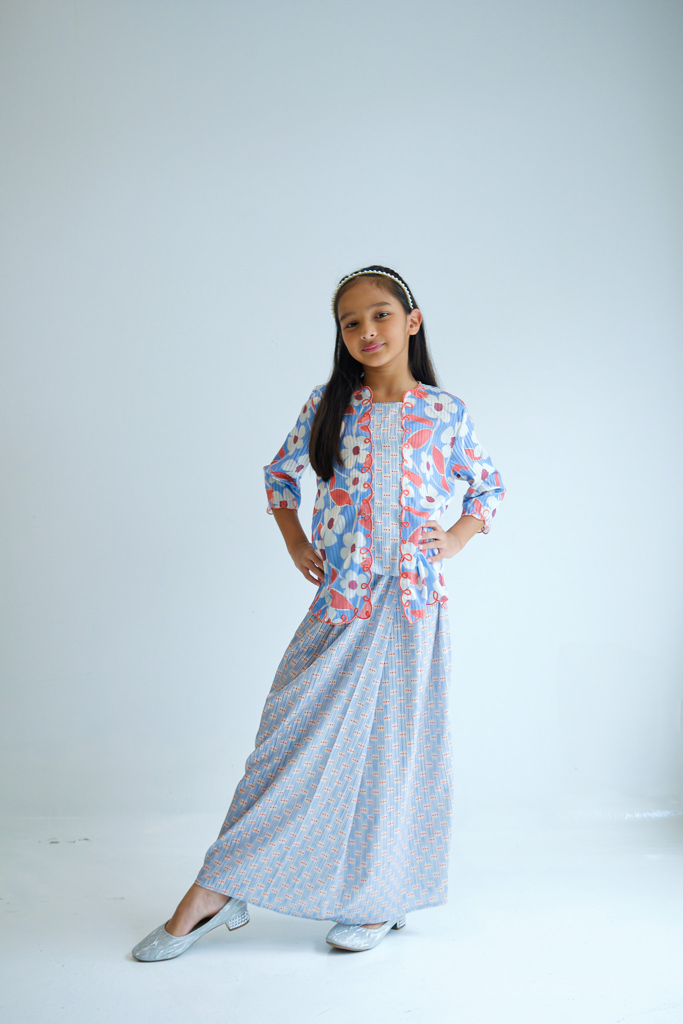 Sakura Kebaya Kids Set in Powder Blue