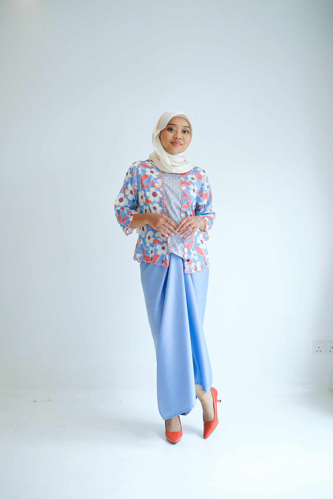 Sakura Kebaya Women Set in Powder Blue