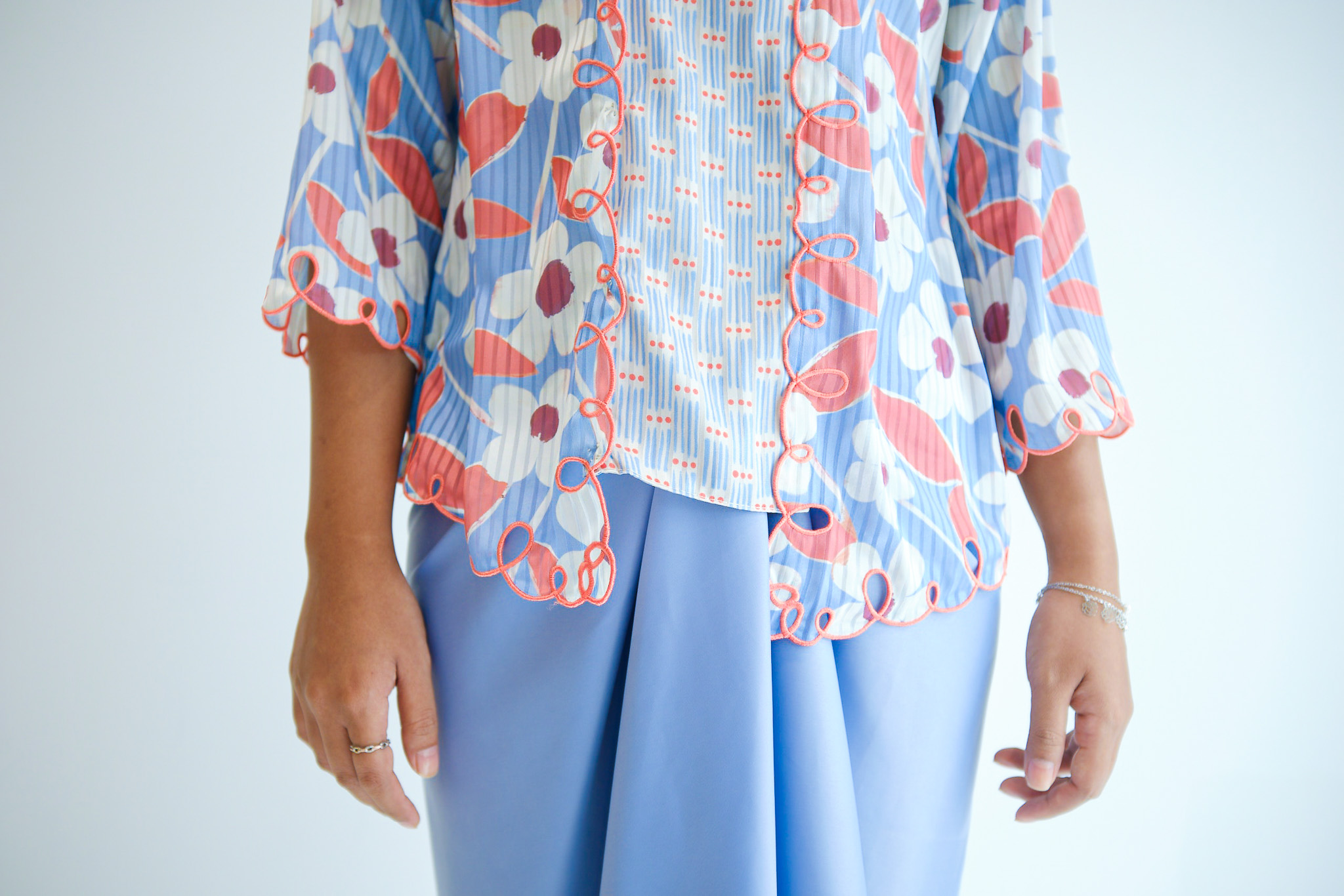 Sakura Kebaya Women Set in Powder Blue - Image 4