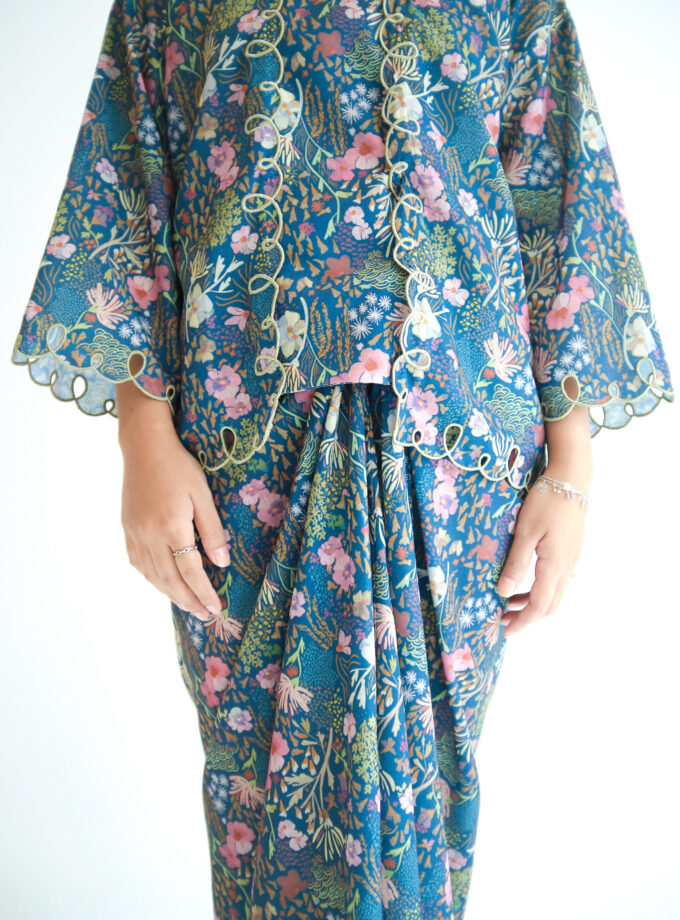 Printed Instant Pareo in Antrologie Forest Green