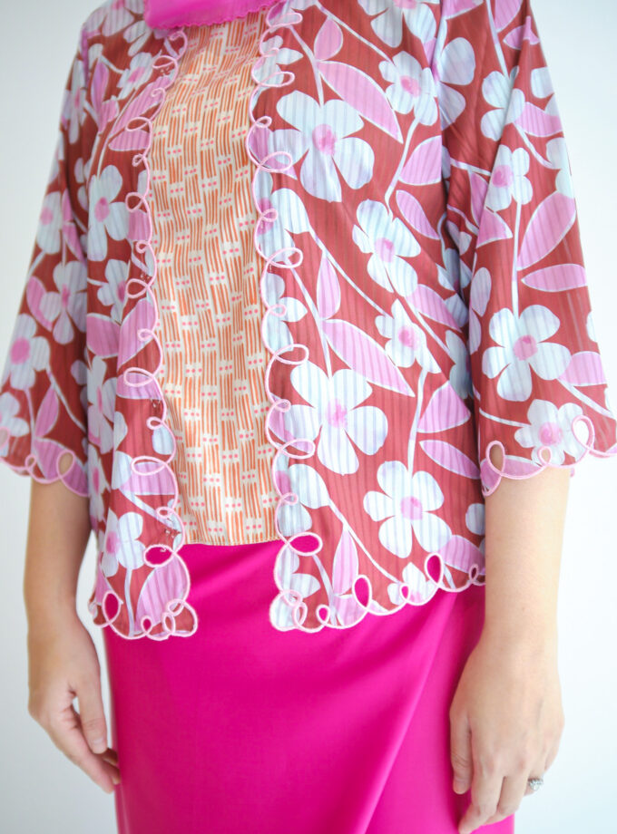 Sakura Kebaya Women Set in Ruby Red