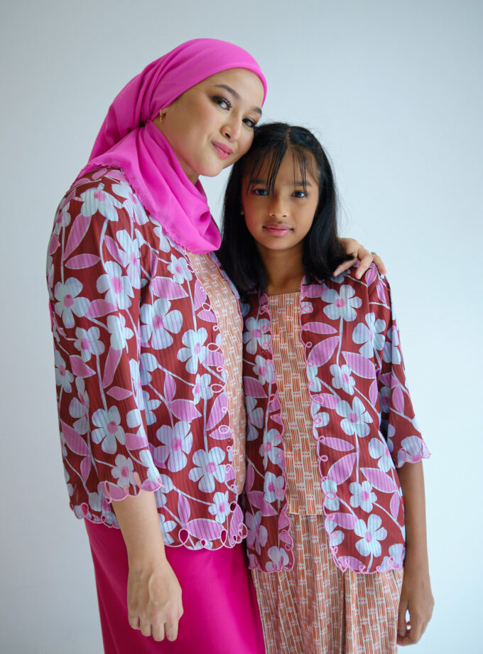 Sakura Kebaya Kids Set in Ruby Red
