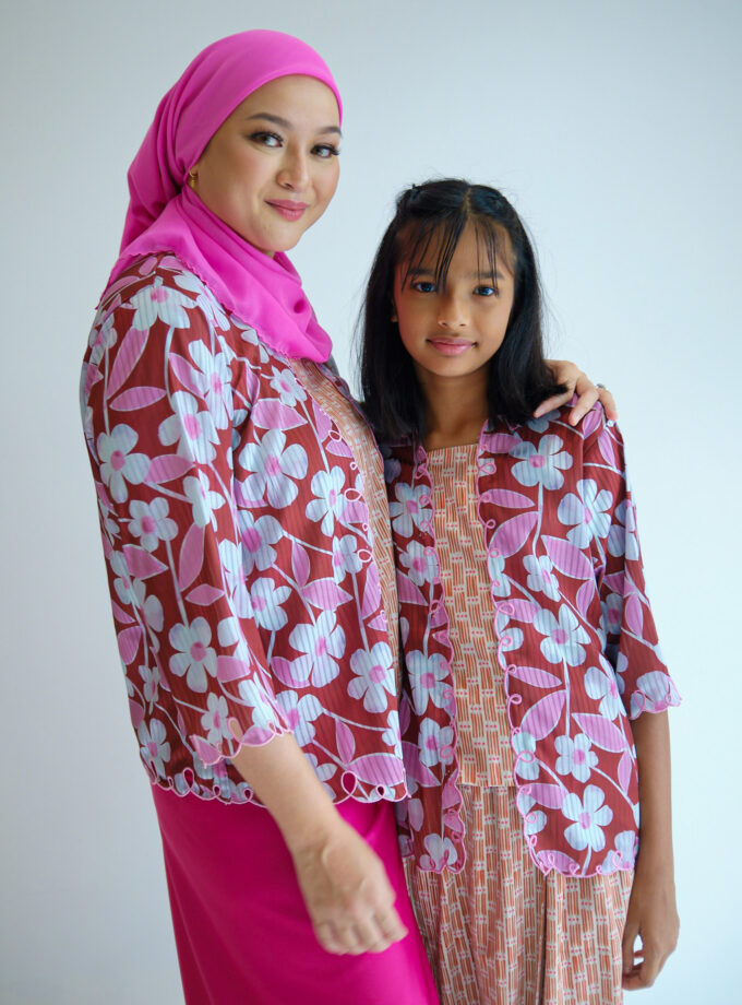 Sakura Kebaya Kids Set in Ruby Red