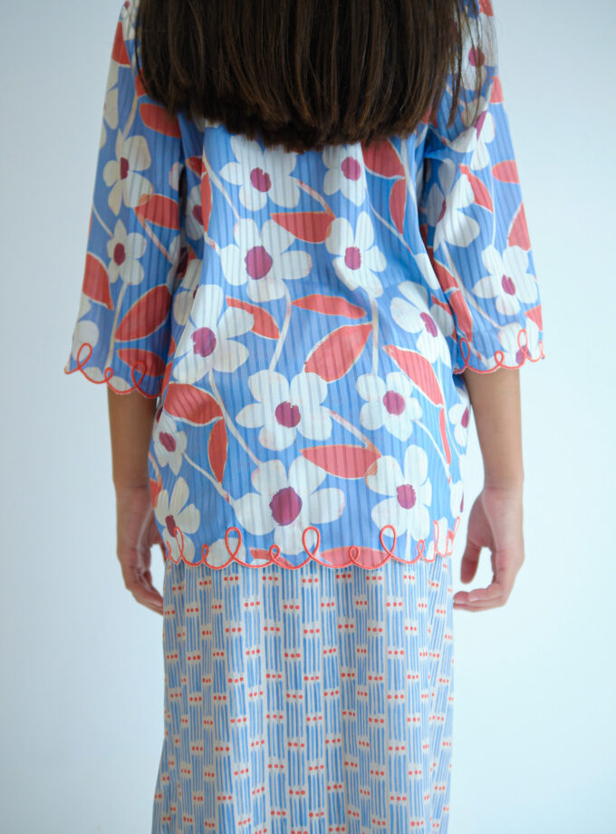 Sakura Kebaya Kids Set in Powder Blue