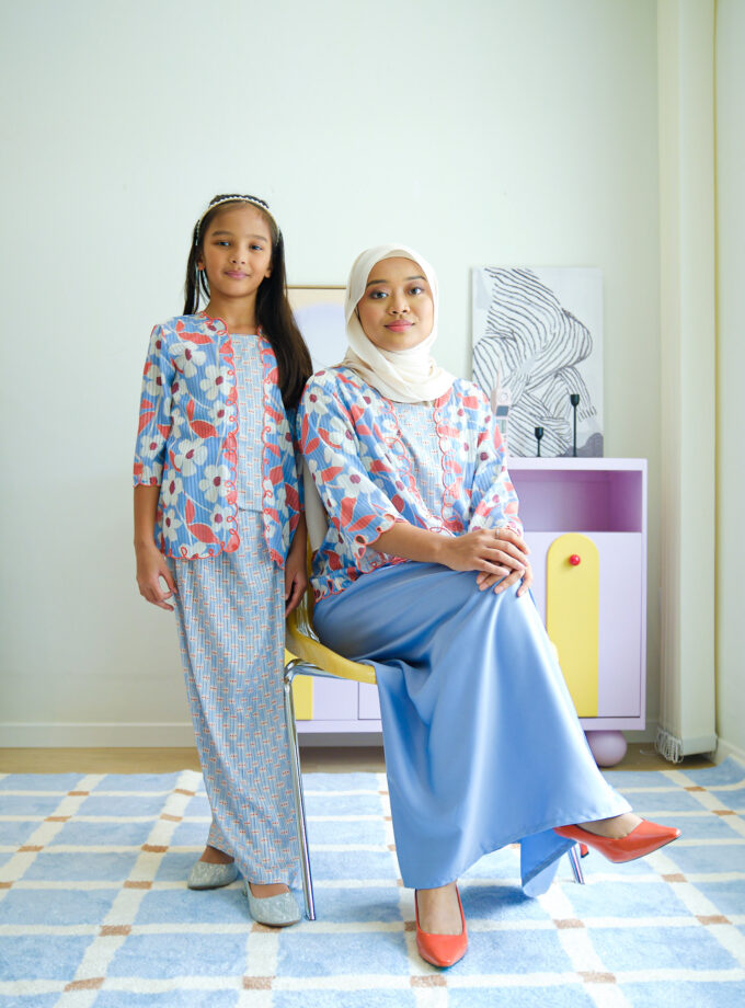 Sakura Kebaya Kids Set in Powder Blue