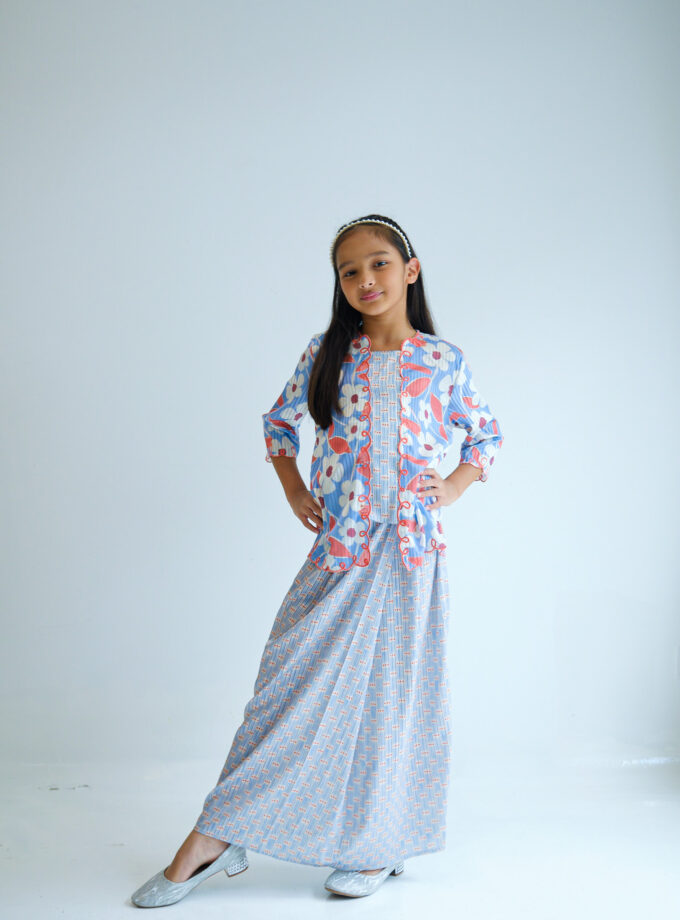 Sakura Kebaya Kids Set in Powder Blue