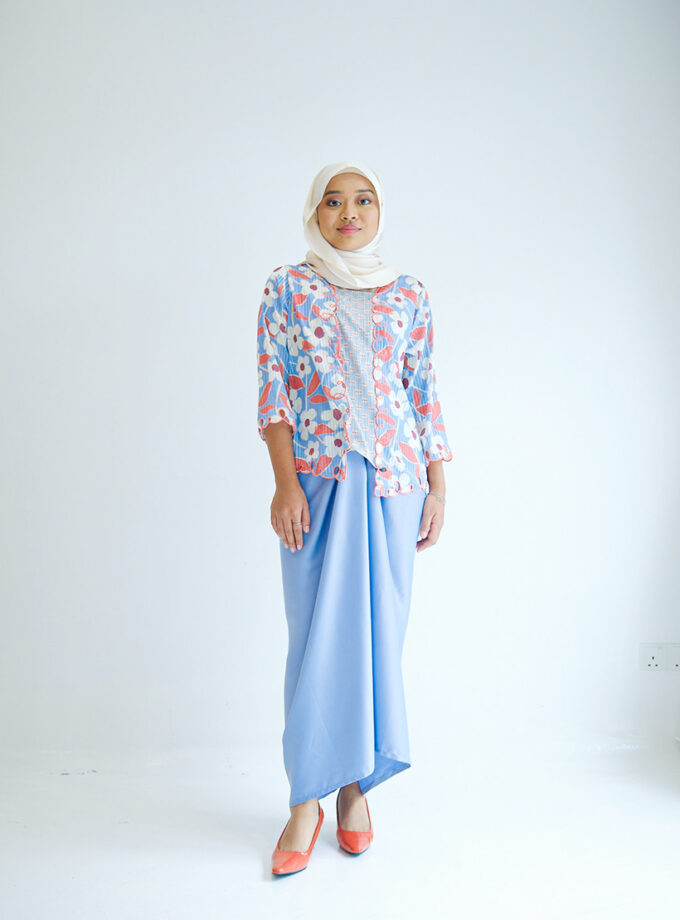Plain Instant Pareo in Periwinkle Blue