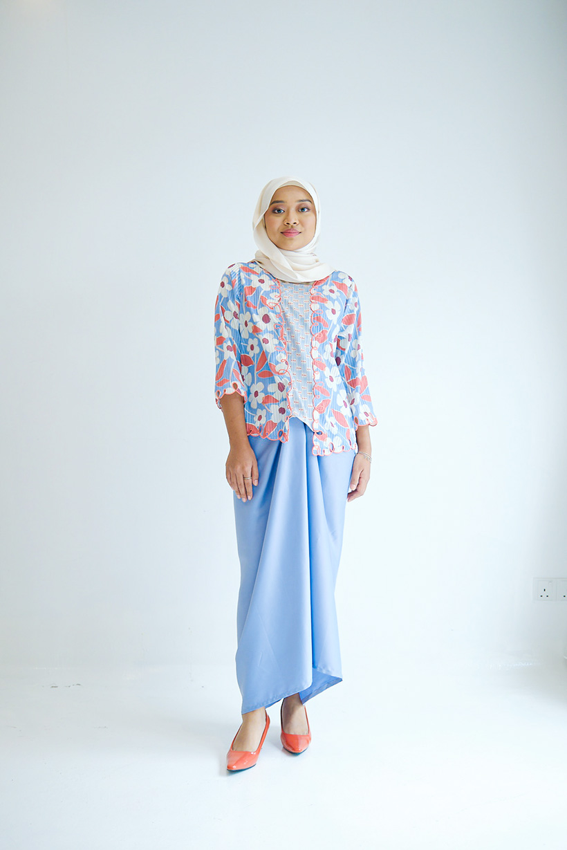 Plain Instant Pareo in Periwinkle Blue