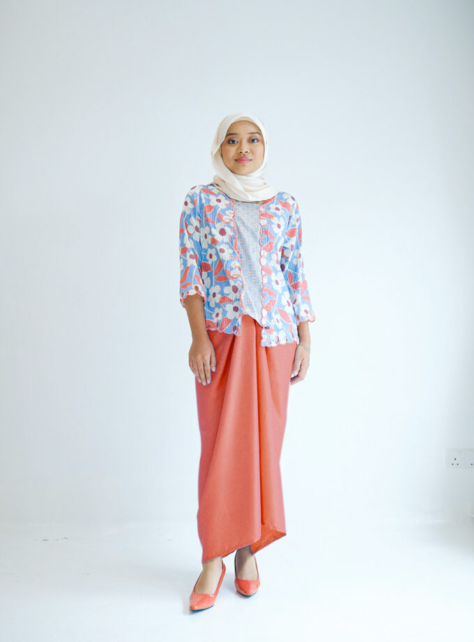 Plain Instant Pareo in Coral