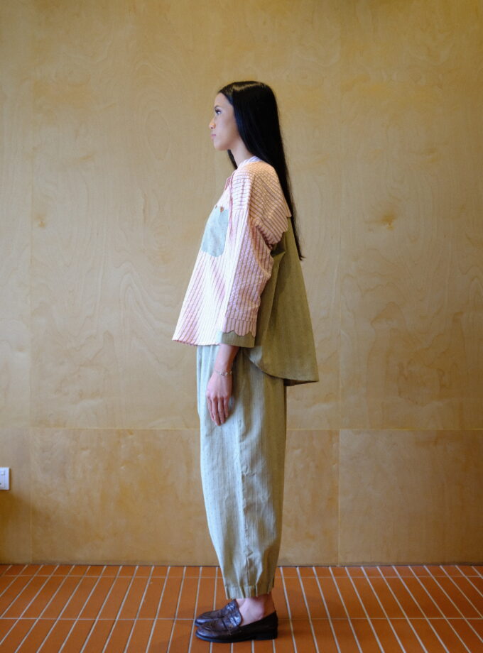 Scallop Edit Pants in Matcha Strawberry