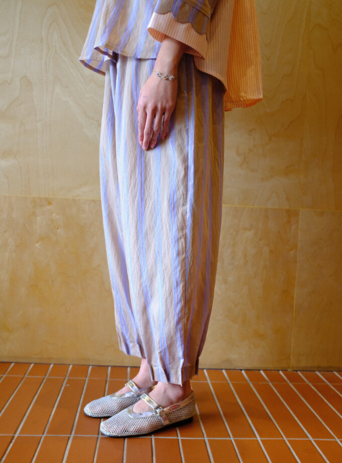 Scallop Edit Pants in Latte Pink
