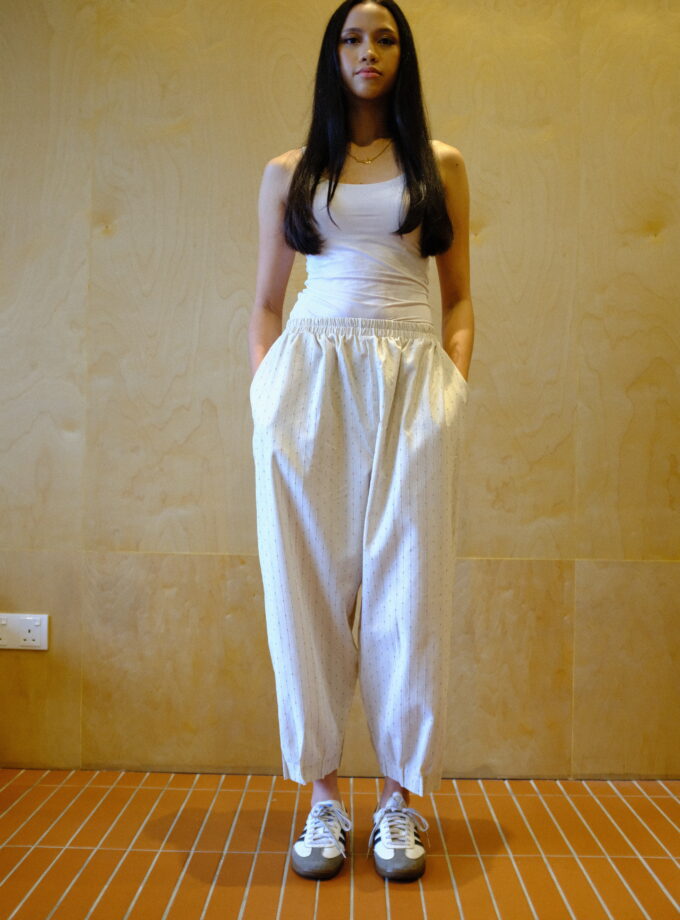 Scallop Edit Pants in Vanilla Blueberry