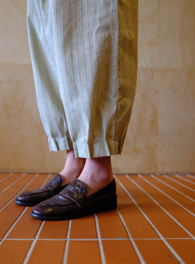 Scallop Edit Pants in Matcha Strawberry