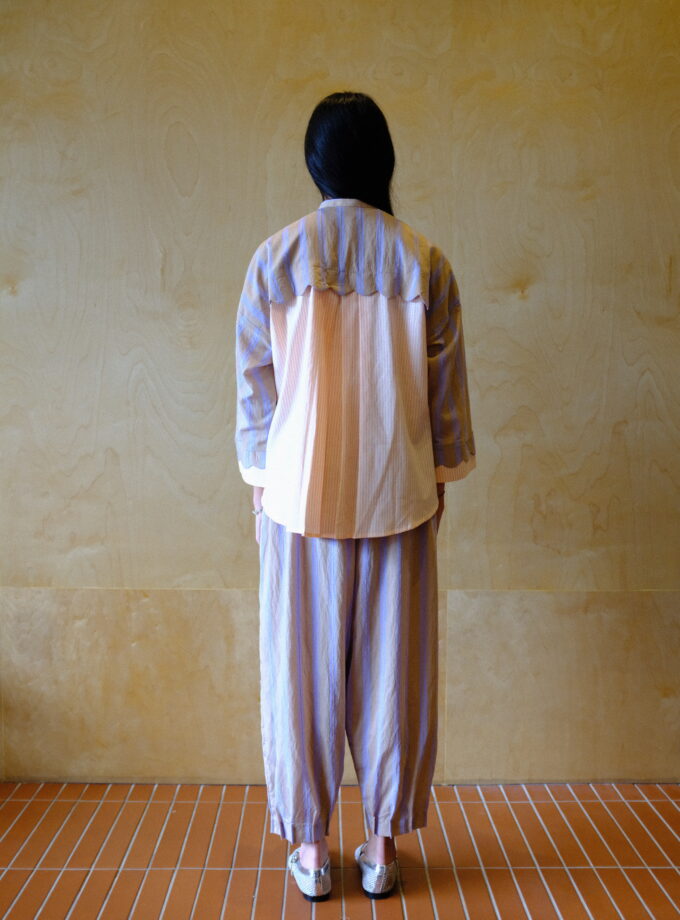 Scallop Edit Pants in Latte Pink