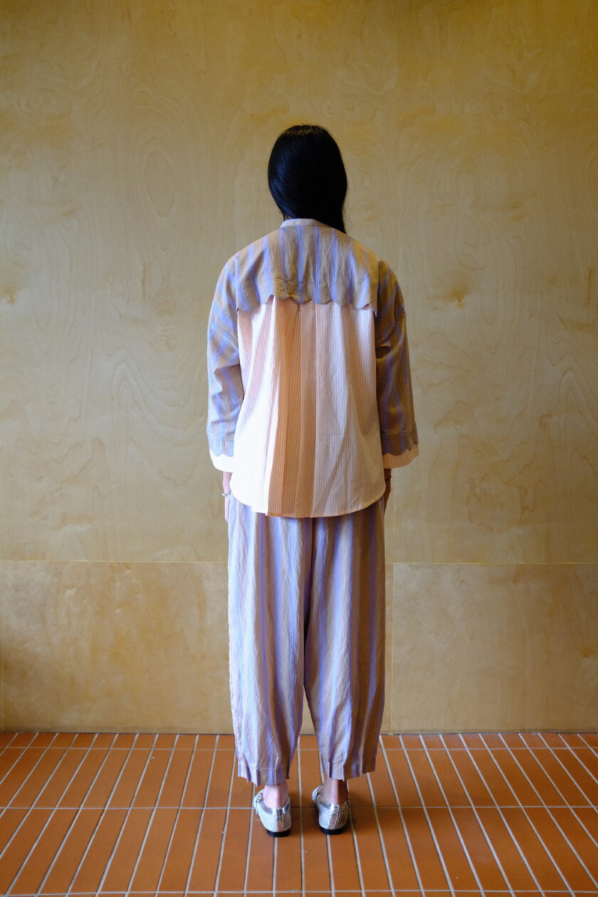 Scallop Edit Pants in Latte Pink - Image 3