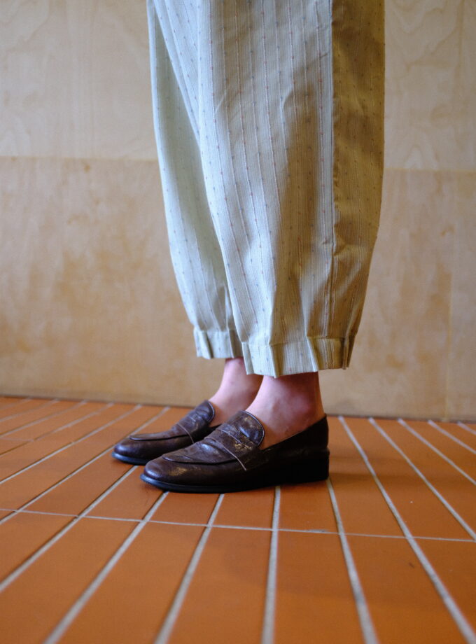 Scallop Edit Pants in Matcha Strawberry